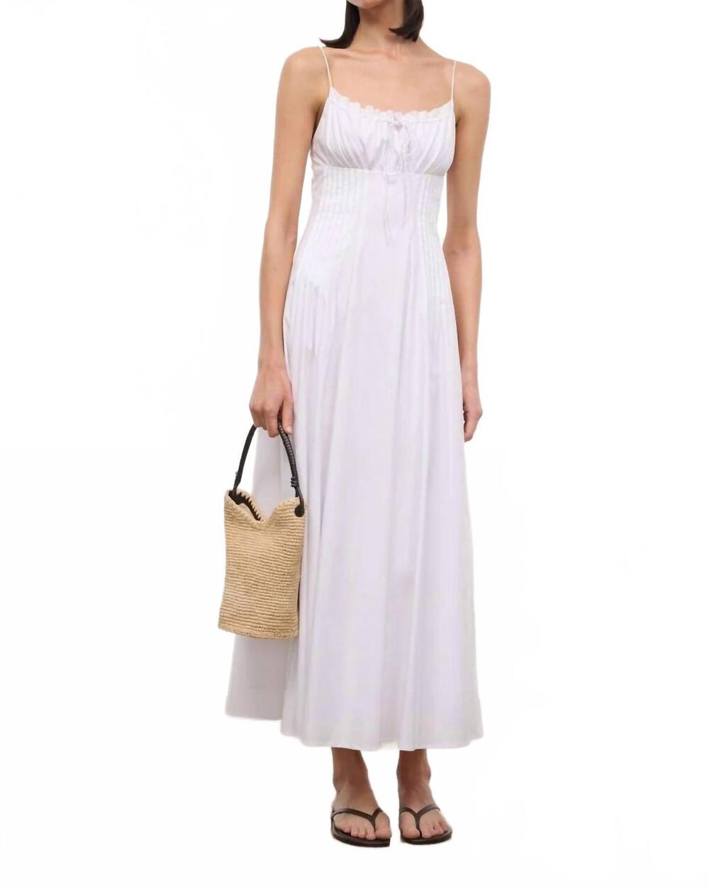 NEW STAUD margi dress in white